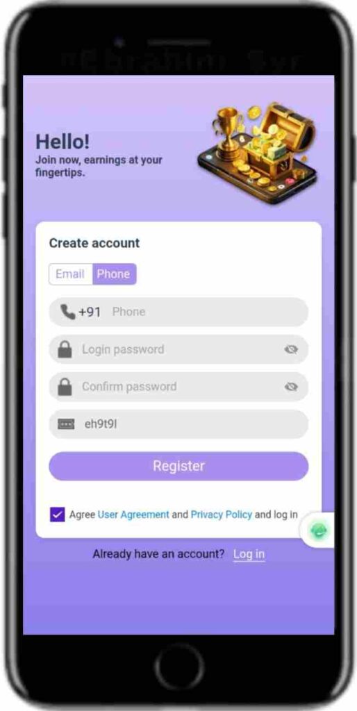 Task Online 1 registration steps